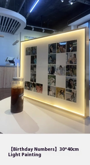 Gong Square Shaped Yi Photo Frame Photo Puzzle Table Decoration