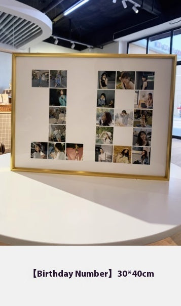 Gong Square Shaped Yi Photo Frame Photo Puzzle Table Decoration